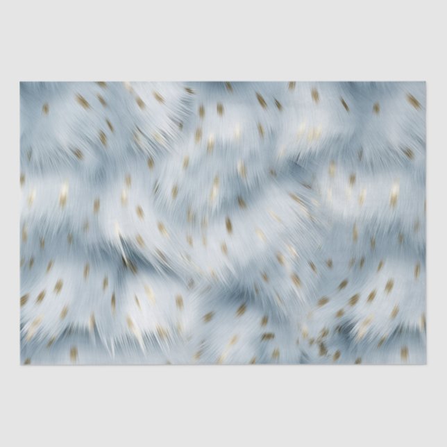 Blue Gold Animal Print Seidenpapier (Vorderseite)