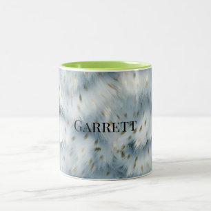 Blue Gold Animal Print Zweifarbige Tasse