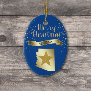 Blue Gold Arizona Star Keramikornament