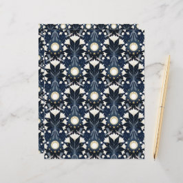 Blue-Gold-Art-Nouveau-Moon-Scrapbook-Papier