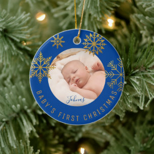 Blue Gold Babys Erstes Weihnachtsgeschenk Keramik Ornament