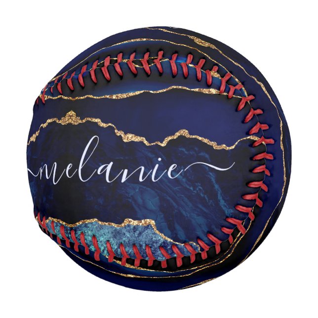 Blue Gold Baseball Individuelle Name und Letter (Vorne Rechts)