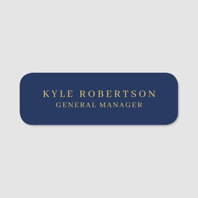 Blue Gold Beruflich Trendname Namensschild (Vorderseite)