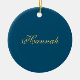 Blue Gold Beruflich Trendy Minimalistisch Name Keramik Ornament