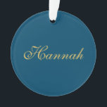 Blue Gold Beruflich Trendy Minimalistisch Name Ornament<br><div class="desc">Erleben Sie dieses moderne,  elegante Design. Diese Vorlage kann an alle beruflichen Beruf angepasst werden.</div>