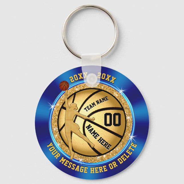 Blue Gold billige Basketball-Geschenke für GIRLS T Schlüsselanhänger (Vorderseite)