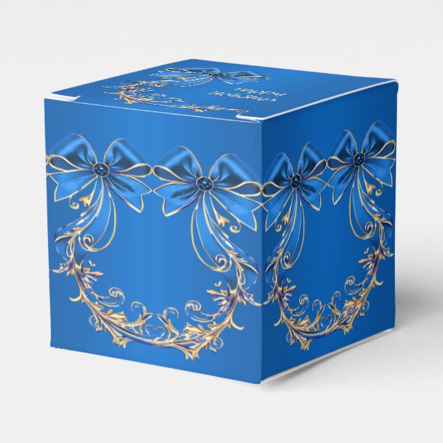 Blue Gold Blume Geschenkboxen Geschenkschachtel (Vorderseite)