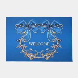 Blue Gold Blume Holiday Doormat Fußmatte