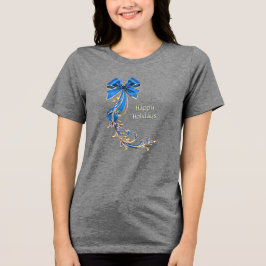 Blue Gold Blume Holiday Women's T - Shirt
