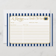 Blue Gold Brautparty Rezept Card