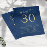 Blue Gold Budget 30. Geburtstag Einladung Flyer<br><div class="desc">Machen Sie Ihren 30. Geburtstag unvergesslich mit einer einzigartigen Einladung von Zazzle! Feiern Sie Ihren 30. Geburtstag stilvoll mit einer maßgeschneiderten Einladung von Zazzle. Unser preisgünstiger Flyer ist der ideale Ort für einen erlebnisreichen Geburtstag. Mit personalisiertem Text und einem einzigartigen Blau- und Golddesign wird diese Einladung die Gäste aller Altersgruppen...</div>
