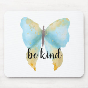 Blue Gold Butterfly inspirierendes Zitat freundlic Mousepad
