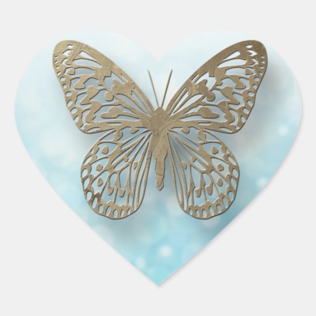Blue Gold Butterfly Stickers (Vorderseite)