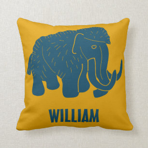 Blue & Gold Cartoon Wolle Mammot Personalisiert Kissen