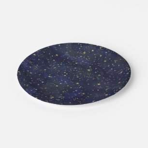 Blue & Gold Celestial Stars Whimsical Watercolor Pappteller