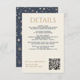 Blue & Gold Celestial Wedding Begleitkarte