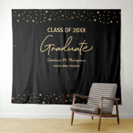 Blue Gold Class Abschluss Foto Background Graduate Wandteppich