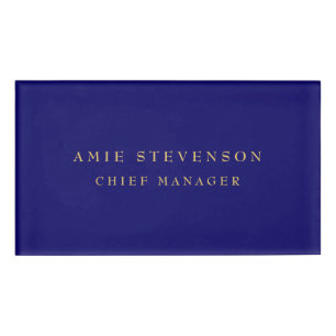 Blue Gold Colors Beruflich Classic Schlicht Namenschild