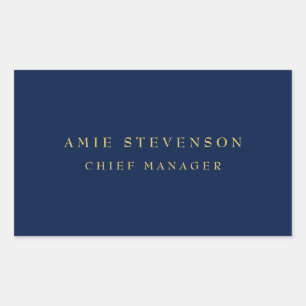 Blue Gold Colors Beruflich Classic Schlicht Rechteckiger Aufkleber