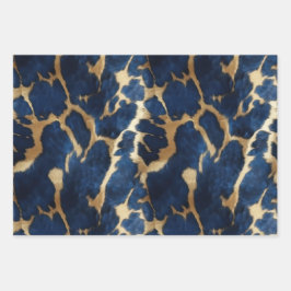 Blue Gold Cowhide Geschenkpapier Set