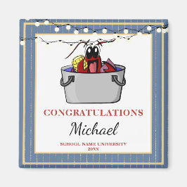 Blue Gold Crawfish Boil Graduation Party Magnet