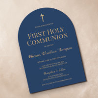 Blue Gold Cross Boy Der erste heilige Kommunion Ar