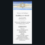 Blue Gold David Star Bar Mitzvah Zeremonie Programm<br><div class="desc">Geben Sie diese eleganten Zeremonie-Programm Rackkarten an Ihrer jüdischen Bar Mitzvah oder Hochzeit. Modernes und dennoch elegantes Aquarelldesign in Pinselstrichblau, hell bis marineblau. Goldener Star von David in der Mitte mit Imitaten goldenen Pinselstrich mit Goldfolie. Moderne Drehbücher. Perfekt für den 13-jährigen Sohn, Junge. Einfach zu bearbeiten - fügen Sie einfach...</div>