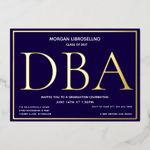 Blue Gold DBA-Abschluss Folieneinladung