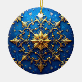 Blue Gold Decorative Holiday Ornament