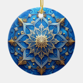 Blue Gold Decorative Holiday Ornament