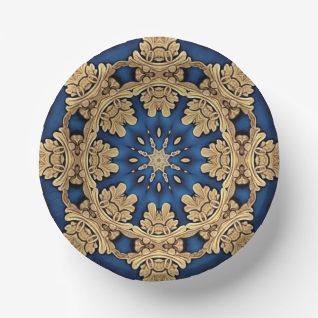 Blue Gold Decorative Paper Bowls Pappteller (Vorderseite)