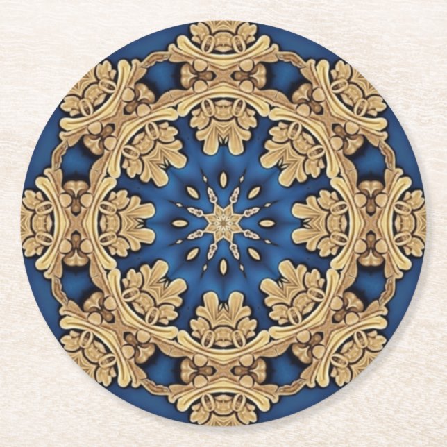Blue Gold Decorative Paper Untersetzer (Vorderseite)