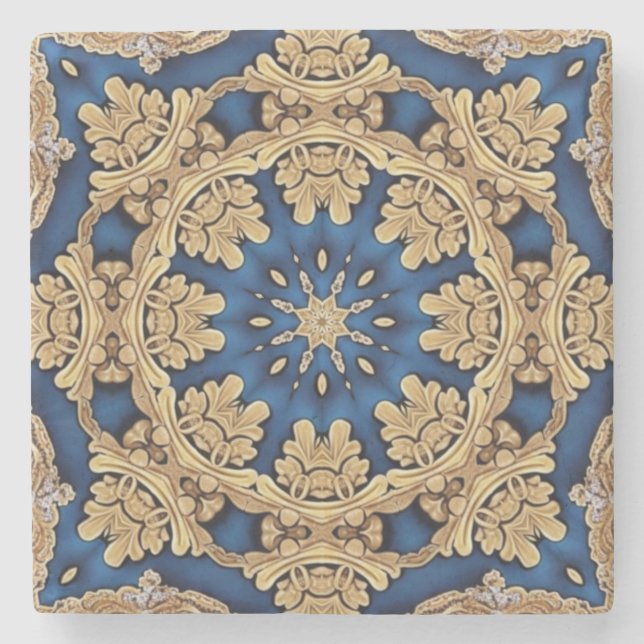 Blue Gold Decorative Stone Untersetzer (Vorderseite)