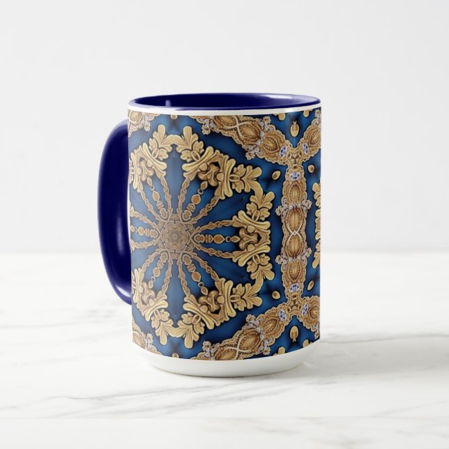 Blue Gold Decorative Tasse (Vorderseite Links)