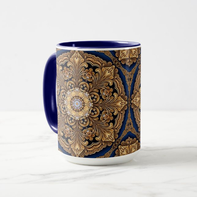 Blue Gold Decorative Tasse (Vorderseite Links)