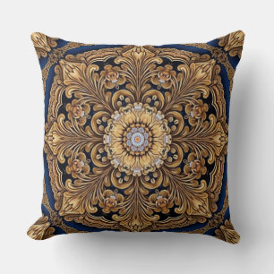 Blue Gold Decorative Throw Kissen