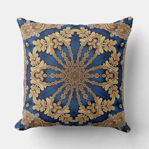 Blue Gold Decorative Throw Kissen