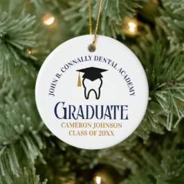 Blue Gold Dental School Abschluss Weihnachten Keramik Ornament