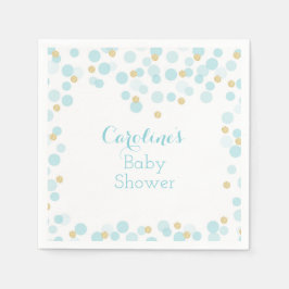 Blue Gold Dots Baby Dusche Napkin Serviette