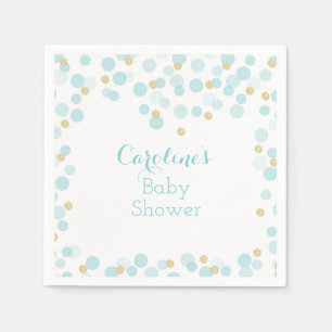 Blue Gold Dots Baby Dusche Napkin Serviette