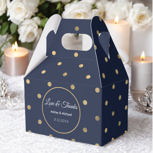 Blue Gold Dots Muster Birthday Gevor Box Geschenkschachtel