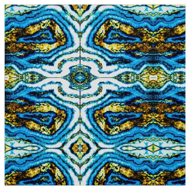 Blue & Gold Geode Fabric Stoff (Muster)