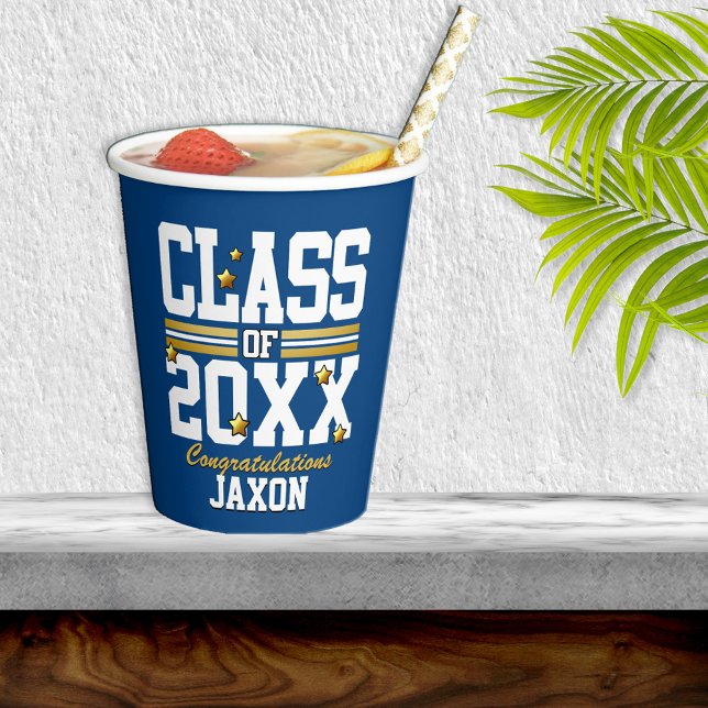 Blue|Gold Geschlossen Class Year Paper Cups Pappbecher (Von Creator hochgeladen)