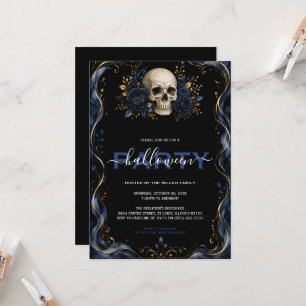 Blue Gold Gothic Halloween-Party Einladung