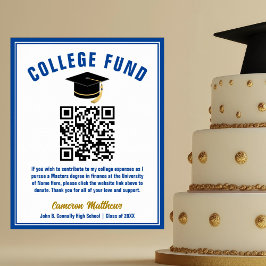 Blue Gold Graduate Uni Fund QR Code Poster