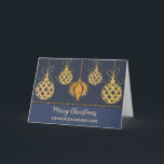 Blue Gold Grandson und seine Ehefrau Weihnachten Karte<br><div class="desc">Frohe Weihnachten für Enkel und seine Ehefrau-Karte in modernem Marineblau mit funkelnd Goldverzierungen.</div>