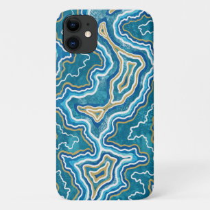 Blue Gold Graphic Agate Case-Mate iPhone Hülle
