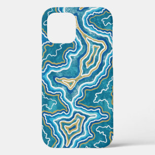 Blue Gold Graphic Agate Case-Mate iPhone Hülle