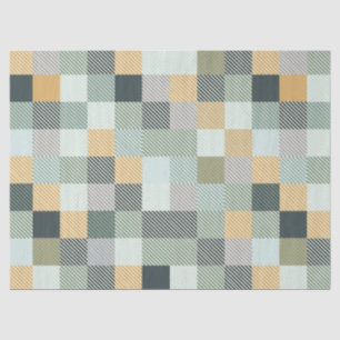 Blue Gold Green Kariert Tissue Paper Seidenpapier