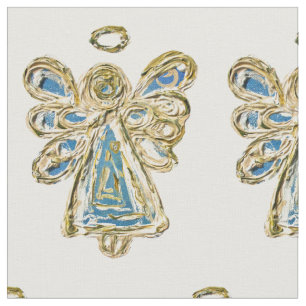 Blue Gold Guardian Angel Kunststoffe Stoff